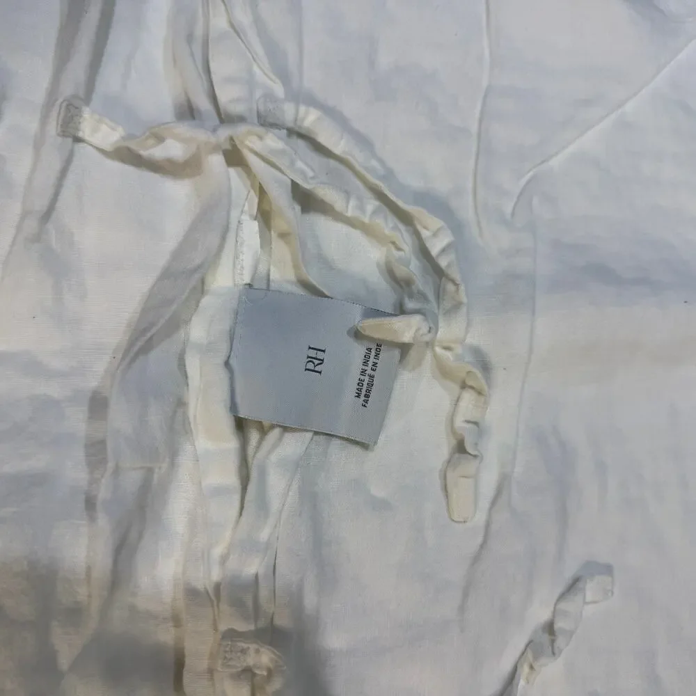 Restoration Hardware Pillow Sham LOT OF 2 Linen Quilted Rectangular King W4-30